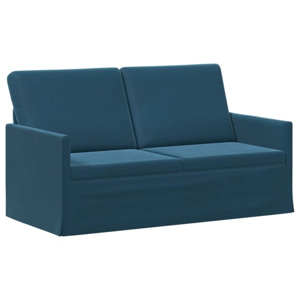 vidaXL Sada pohoviek 2 pcs Modrá Zamat – Obrázok 4