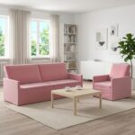 vidaXL Sada pohoviek 2 pcs Ružová Zamat