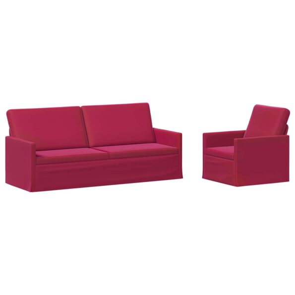 vidaXL Sada pohoviek 2 pcs Víno červené Zamat – Obrázok 2