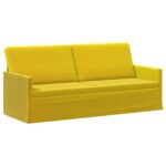 vidaXL Sada pohoviek 2 pcs Žltá Zamat – Obrázok 4