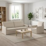 vidaXL Sada pohoviek 2 pcs Krémová Zamat