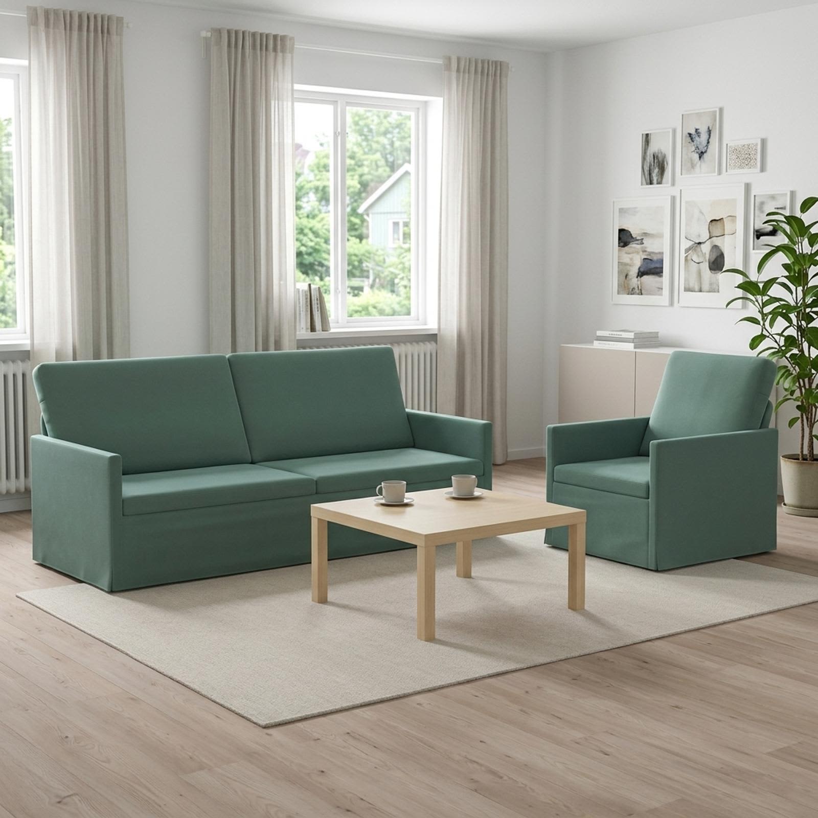 3433227_1.jpg vidaXL Sada pohoviek 2 pcs Morská zelená Zamat – Obrázok 1