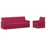 vidaXL Sada pohoviek 2 pcs Víno červené Zamat – Obrázok 2