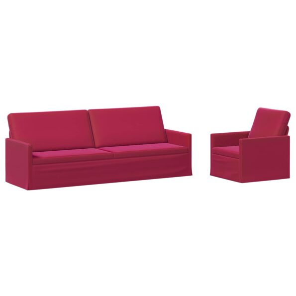 vidaXL Sada pohoviek 2 pcs Víno červené Zamat – Obrázok 2