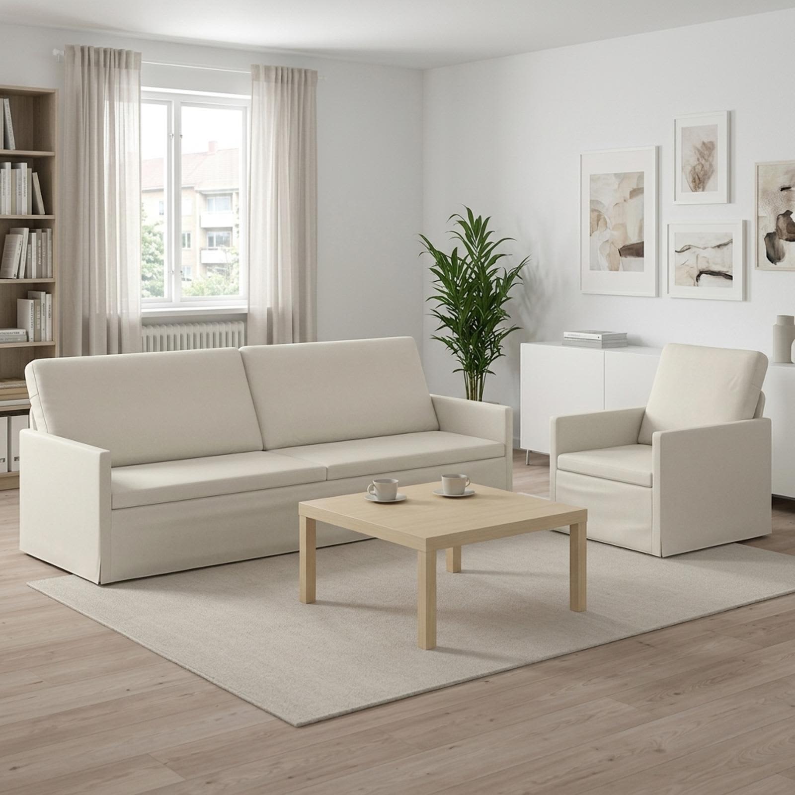 3433237_1.jpg vidaXL Sada pohoviek 2 pcs Krémová Zamat – Obrázok 1
