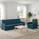 vidaXL Sada pohoviek 2 pcs Modrá Zamat