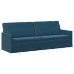vidaXL Sada pohoviek 2 pcs Modrá Zamat – Obrázok 4