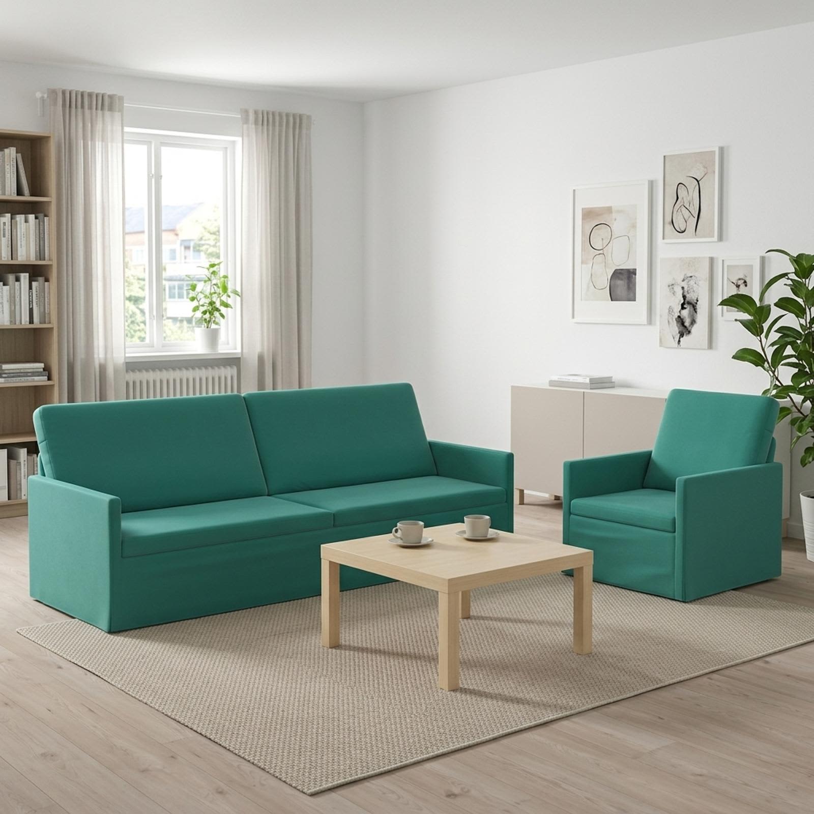 3433239_1.jpg vidaXL Sada pohoviek 2 pcs Tyrkysová Zamat – Obrázok 1