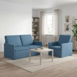 vidaXL Sada pohoviek 2 pcs Modrá Kordúrová tkanina