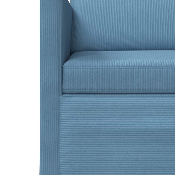 vidaXL Sada pohoviek 2 pcs Modrá Kordúrová tkanina – Obrázok 5