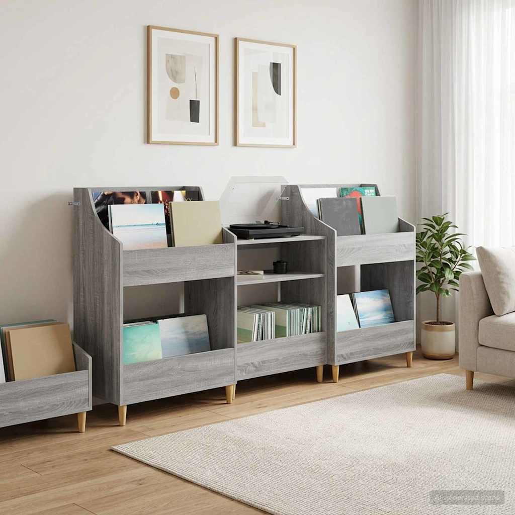 3434656_1.jpg vidaXL Sada políc na médiá 3 ks Sivý Sonoma 212 x 46 x 112 cm – Obrázok 1