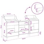 vidaXL Sada políc na médiá 3 ks Sivý Sonoma 212 x 46 x 112 cm – Obrázok 11