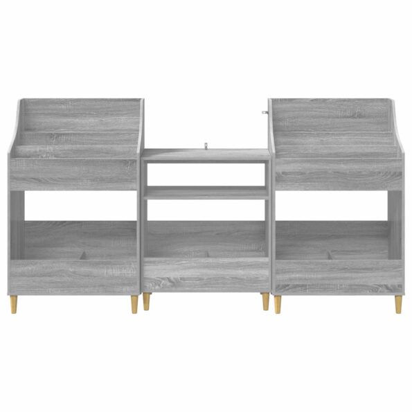 vidaXL Sada políc na médiá 3 ks Sivý Sonoma 212 x 46 x 112 cm – Obrázok 6