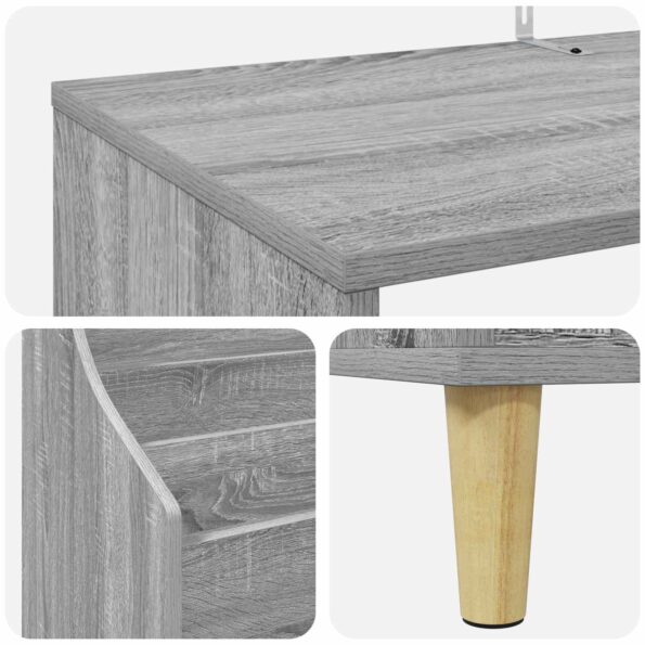 vidaXL Sada políc na médiá 3 ks Sivý Sonoma 212 x 46 x 112 cm – Obrázok 9