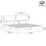 vidaXL Manželská posteľ s čelom Dub sonoma a krémová 200 x 200 cm – Obrázok 8