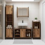 vidaXL Set kabinetov do kúpeľne 3 ks Staré drevo 40 x 36 x 99,5 cm