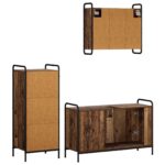 vidaXL Set kabinetov do kúpeľne 3 ks Staré drevo 40 x 36 x 99,5 cm – Obrázok 7