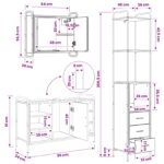 vidaXL Set kabinetov do kúpeľne 3 ks Dub sonoma 40 x 36 x 200,5 cm – Obrázok 12