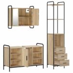 vidaXL Set kabinetov do kúpeľne 3 ks Dub sonoma 40 x 36 x 200,5 cm – Obrázok 6