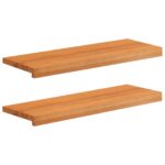 vidaXL Nášľapy na schody 2 ks 70 x 25 x 2 cm Svetlohnedá – Obrázok 2