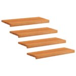 vidaXL Nášľapy na schody 4 ks 70 x 25 x 2 cm Svetlohnedá – Obrázok 2