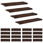 vidaXL Nášľapy na schody 20 ks 90 x 25 x 2 cm Tmavohnedá – Obrázok 2