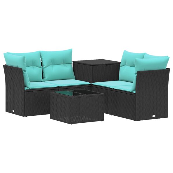 vidaXL Sada pohoviek 6 ks Čierna a modrá 55 x 55 x 37 cm – Obrázok 2