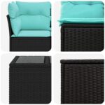 vidaXL Sada pohoviek 6 ks Čierna a modrá 55 x 55 x 37 cm – Obrázok 8