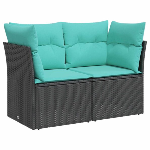 vidaXL Sada pohoviek 6 ks Čierna a modrá 55 x 55 x 37 cm – Obrázok 3
