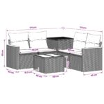 vidaXL Sada pohoviek 6 ks Čierna a modrá 55 x 55 x 37 cm – Obrázok 11