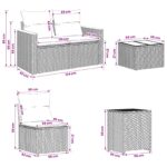 vidaXL Sada pohoviek 6 ks Čierna a modrá 55 x 55 x 37 cm – Obrázok 12