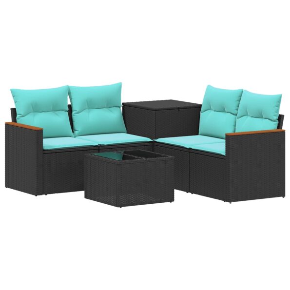vidaXL Sada pohoviek 6 ks Čierna a modrá 55 x 55 x 37 cm – Obrázok 2
