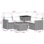 vidaXL Sada pohoviek 6 ks Čierna a modrá 55 x 55 x 37 cm – Obrázok 11