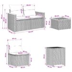 vidaXL Sada pohoviek 6 ks Čierna a modrá 55 x 55 x 37 cm – Obrázok 12