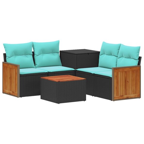 vidaXL Sada pohoviek 6 ks Čierna a modrá 55 x 55 x 37 cm – Obrázok 2