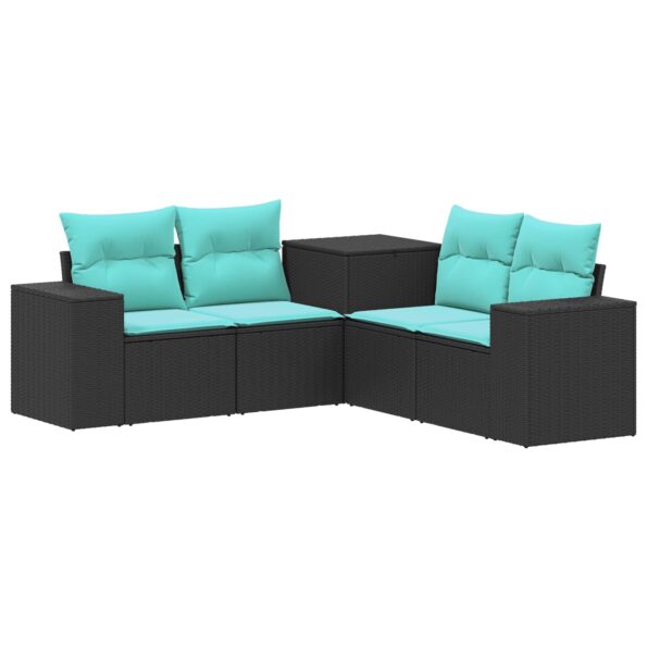 vidaXL Sada pohoviek 5 ks Čierna a modrá 200 x 200 x 85 cm – Obrázok 2