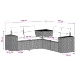 vidaXL Sada pohoviek 5 ks Čierna a modrá 200 x 200 x 85 cm – Obrázok 10