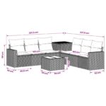 vidaXL Sada pohoviek 8 ks Čierna a modrá 55 x 55 x 37 cm – Obrázok 11