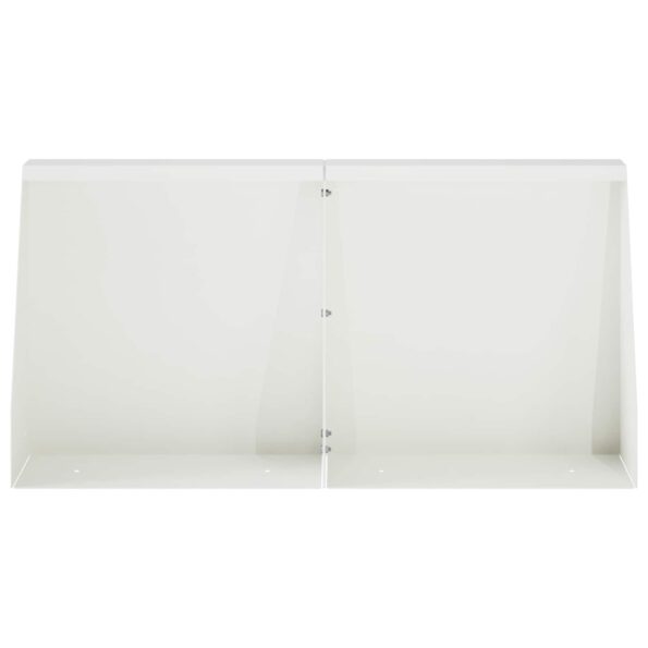 vidaXL Oporný múr 4 ks 40 x 12 x 50 cm Oceľ Biela – Obrázok 3