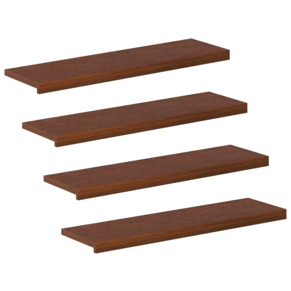 vidaXL Schodový rošt 4 ks 100 x 30 x 2 cm Tmavohnedá – Obrázok 2