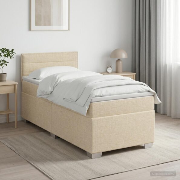 vidaXL Posteľ boxspring s matracom Krémová 90 x 190 cm Látka – Obrázok 11