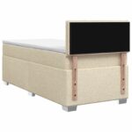 vidaXL Posteľ boxspring s matracom Krémová 90 x 190 cm Látka – Obrázok 7