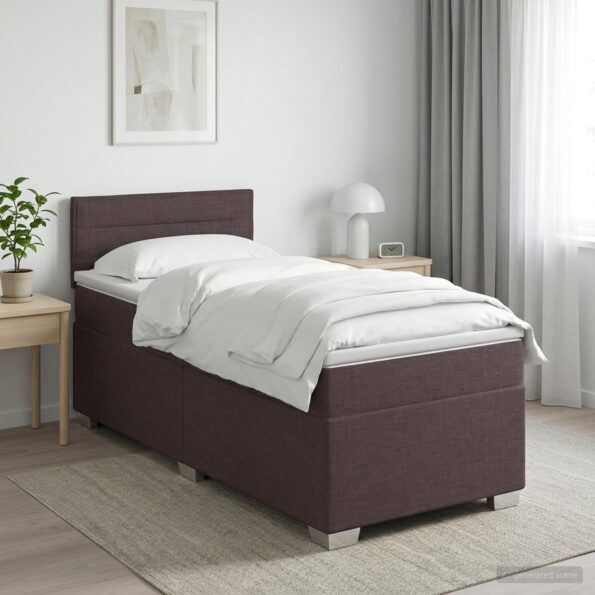 vidaXL Posteľ boxspring s matracom Tmavohnedá 90 x 200 cm Látka – Obrázok 11