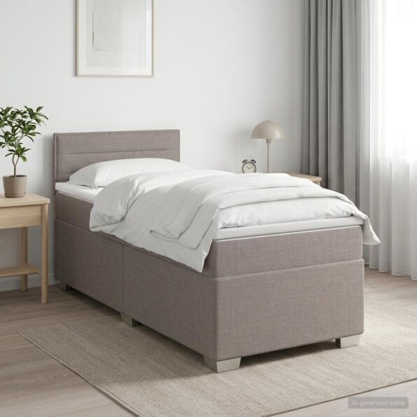 vidaXL Posteľ boxspring s matracom Sivohnedá 90 x 200 cm Látka – Obrázok 11
