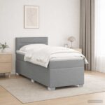 vidaXL Posteľ boxspring s matracom Svetlosivá 100 x 200 cm Látka