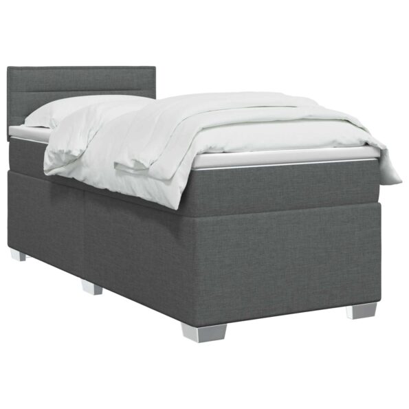 vidaXL Posteľ boxspring s matracom Tmavosivá 100 x 200 cm Látka – Obrázok 2