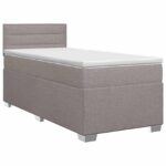 vidaXL Posteľ boxspring s matracom Sivohnedá 100 x 200 cm Látka – Obrázok 2