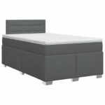 vidaXL Posteľ boxspring s matracom Tmavosivá 120 x 190 cm Látka