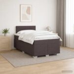 vidaXL Posteľ boxspring s matracom Tmavohnedá 120 x 190 cm Látka