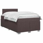 vidaXL Posteľ boxspring s matracom Tmavohnedá 120 x 190 cm Látka – Obrázok 3